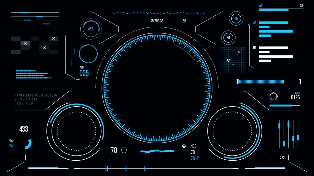 hud와 인포그래픽 요소를 가진 미래의 사용자 인터페이스