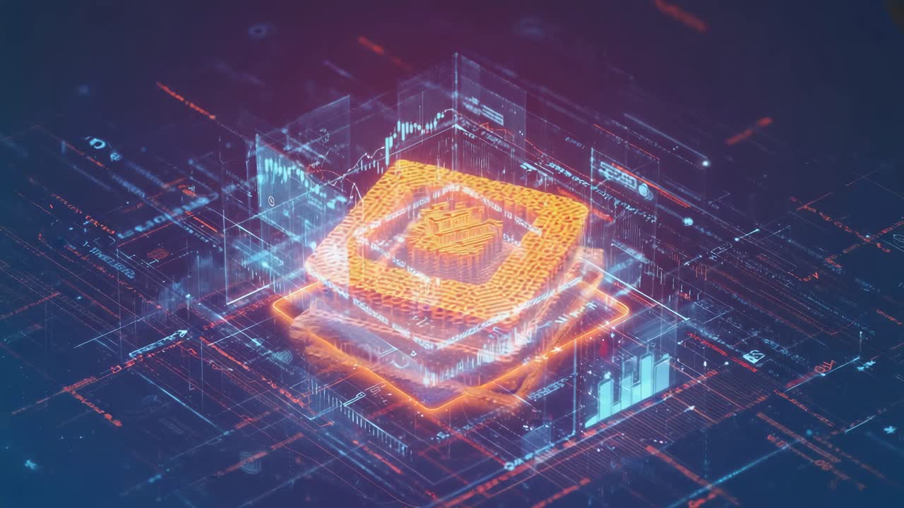 Futuristic Digital Data Processing and CPU Visualization