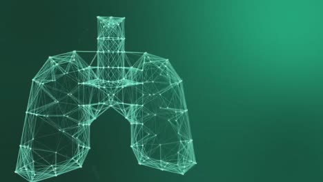 3d model of lung geometric model of luminous lines blue medicine