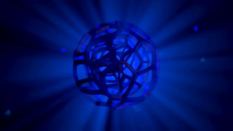 3d animation of abstract luminous sphere with alpha channel. looped