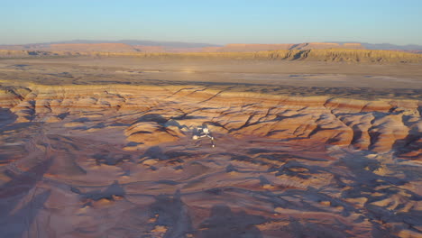 mars research station at twilight in utah desert