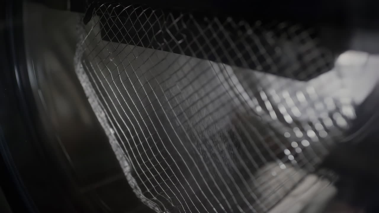 Close-up of a Metallic Mesh Pattern