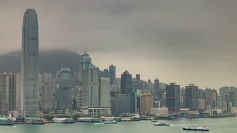 hong kong - 19 march 2025 : hong kong central city skyline filmed from across the harbour in kowloon