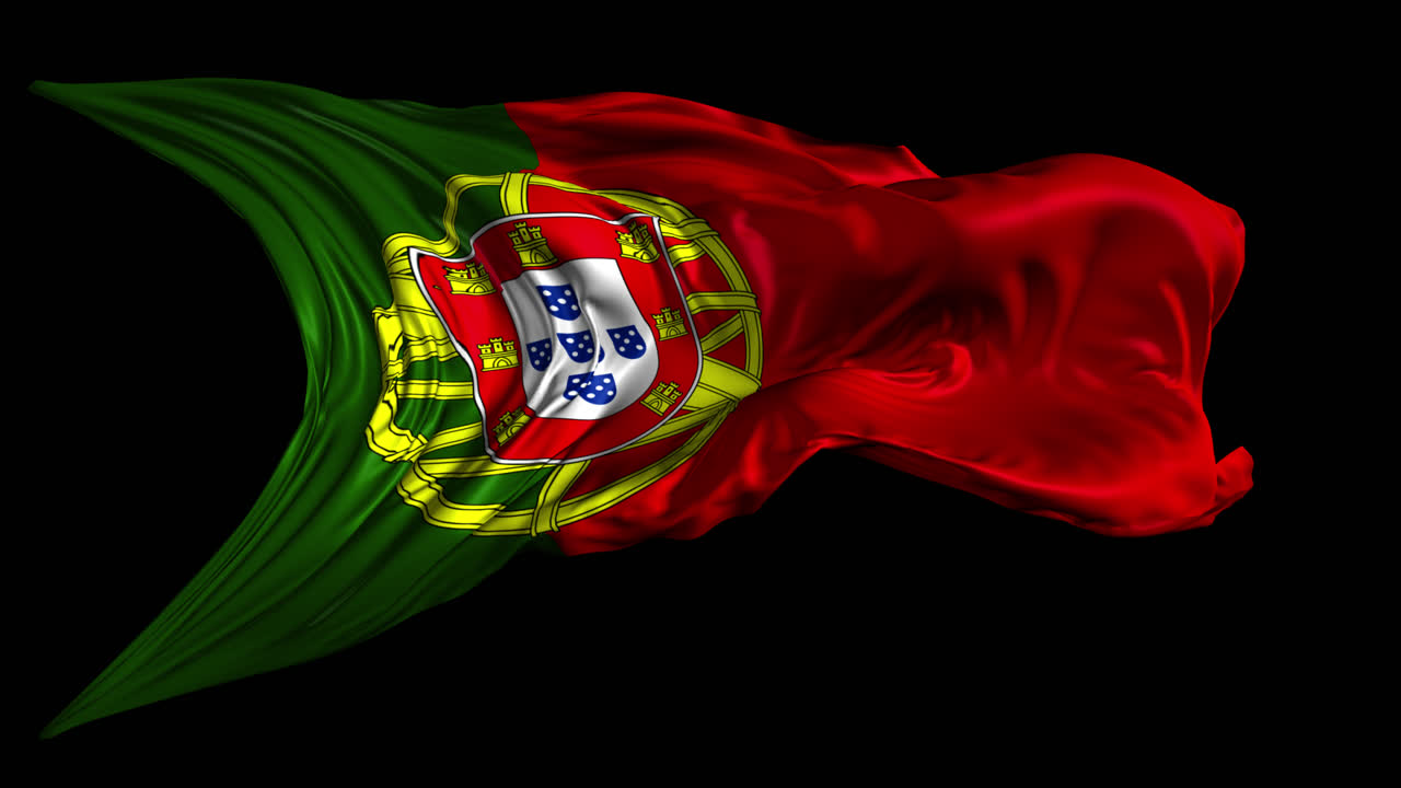 agitando la bandera de portugal