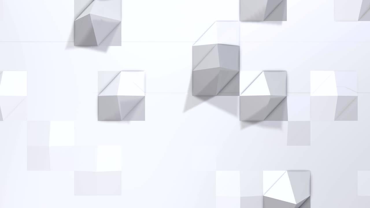 순수 백색 회색 다각형의 부드러운 기하학적 낮은 폴리 배경, 복사 공간과 함께 4k 풀 hd 원활한 루프 배경