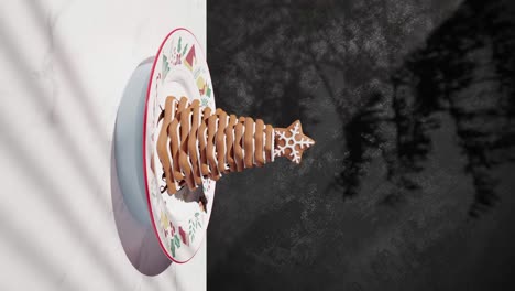 white table cloth and black background with chocolate cake for celebration