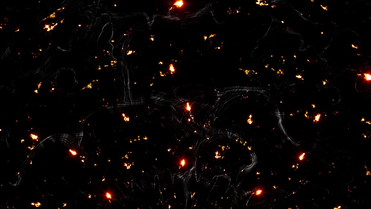 efecto de superposición de partículas de fuego y humo ardientes