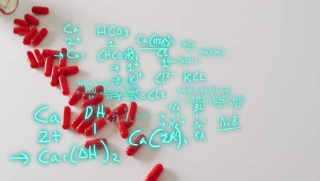 animación de ecuaciones matemáticas sobre pastillas