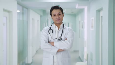 portrait of happy indian doctor