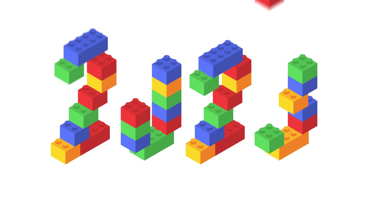 Two thousand twenty third year in isometric. Alpha channel