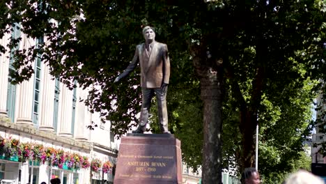 statue of aneurin bevan in cardiff, wales