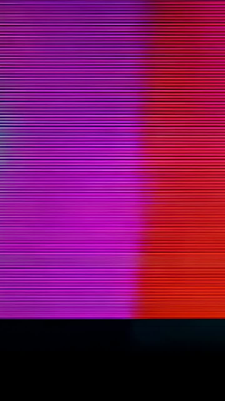 Vertical video: Starting screen showing magenta red split, shifting scanline bands and black strip
