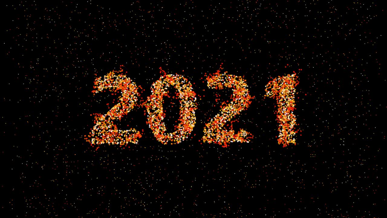 4k abstract loopable 2021 nuevo año partículas de fondo