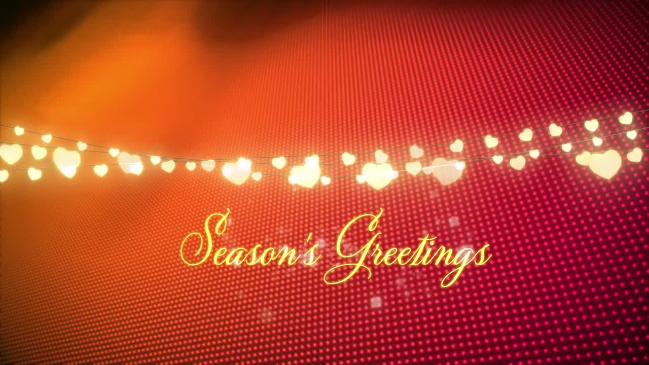 계절의 애니메이션 축하 문자 빨간색 배경