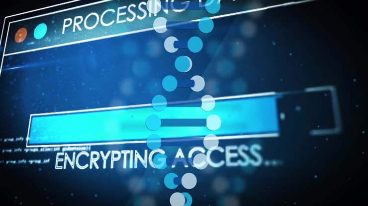 Animation of dna strand over data processing