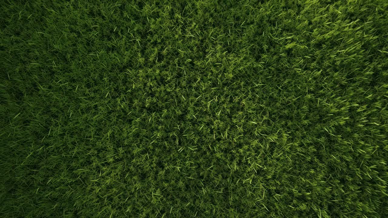 Top-down video view of lush green grass, capturing the texture and vibrancy