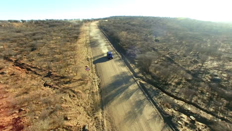 tearing way at the desert road