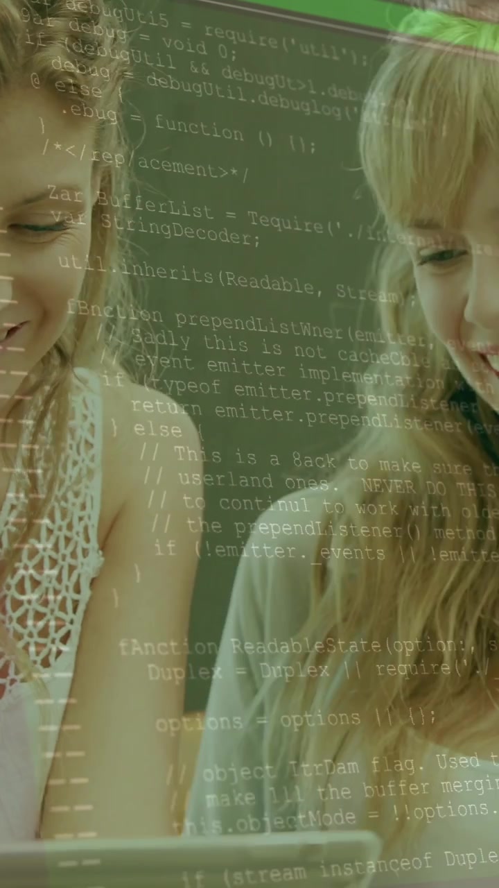 Animation of lines and data processing over happy caucasian women doing online shopping