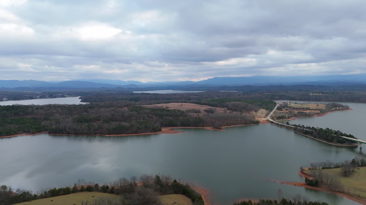 Aerial shot of Fort Loudoun State Park in Tennessee.