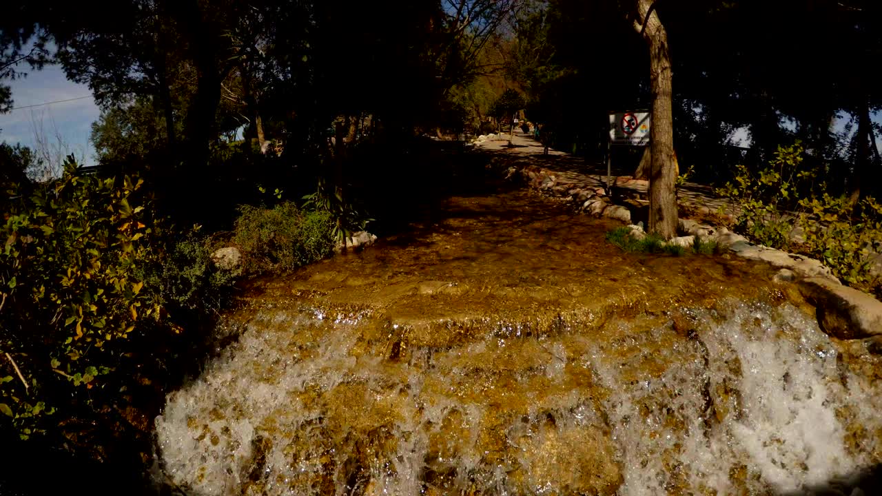 artificial waterfall in the new Chodzhuk park of Adana