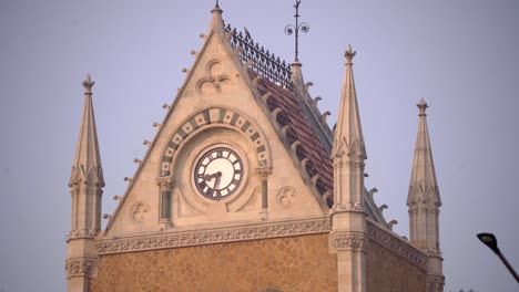 Clock-of-david-sassoon-library-at-Kala-Ghoda-closeup-view-in-old-mumbai