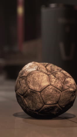 old and worn soccer ball