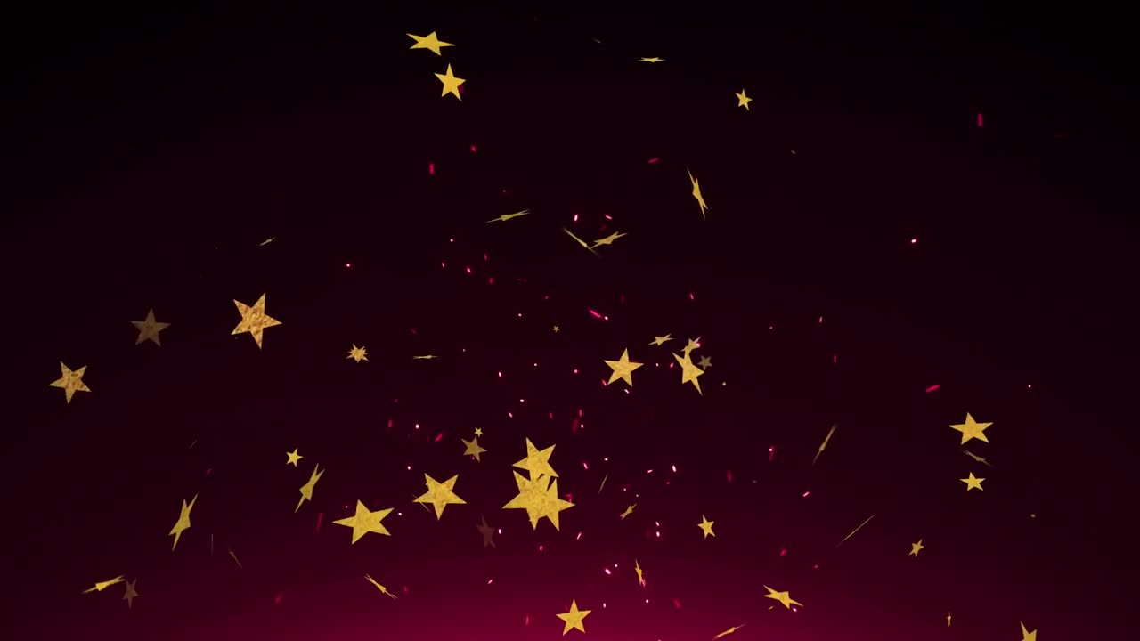 animación de chispas y estrellas sobre fondo negro