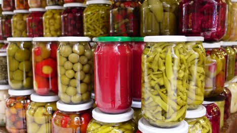 jars of pickled vegetables