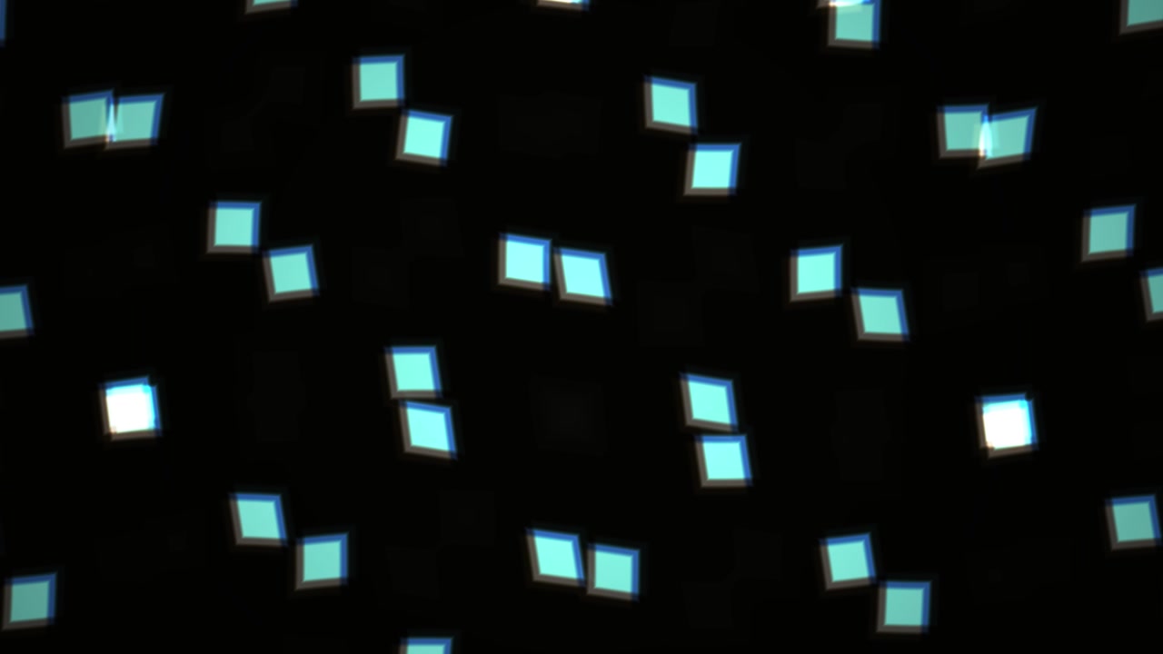 Patrón abstracto de luces bokeh cuadradas con efecto glitch