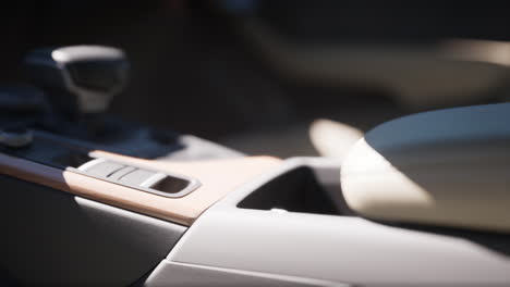 close-up of a car's interior console