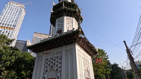 historic building contrasted with modern skyscrapers