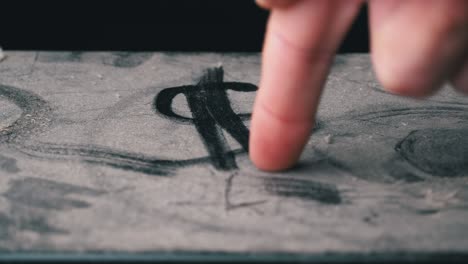 finger drawing of a dollar on a very dusty table