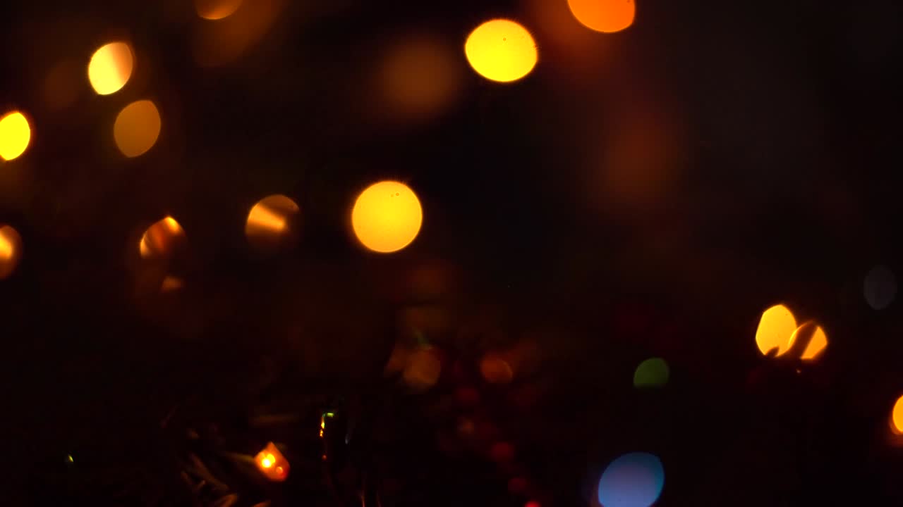 Bokeh lights on black background. defocus. Black alpha green screen animation