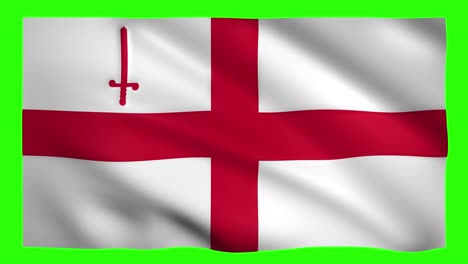 bandera de la ciudad de londres en pantalla verde para la llave de croma