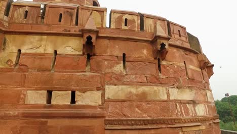 the ancient defence wall of agra fort in uttar pradesh, india