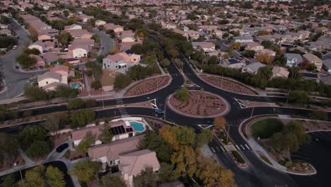 Aerial-View-of-Willows-Park,-South-Summerlin-Neighborhood-of-Las-Vegas