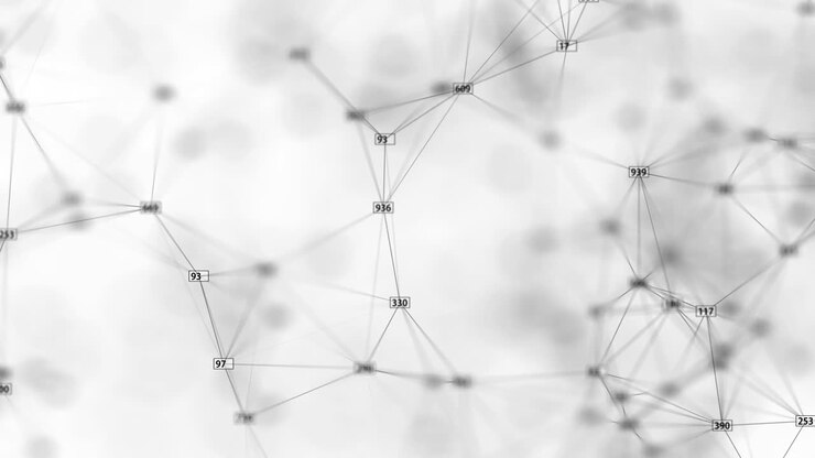 Plesso nero con contatori digitali su sfondo bianco. Animazione in loop con profondità di campo.