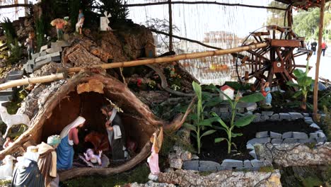 bethlehem christmas decoration on the street in madeira island