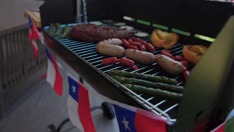 fiestas patrias chile parrilla grill 18 de septiembre meat and flags