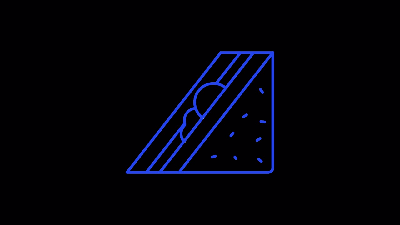 Animated Blue Outline Drawing of a Sandwich Icon