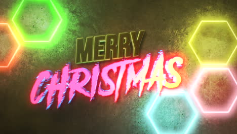 Merry-Christmas-with-neon-light-on-wall-of-urban-street