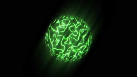 Abstract-Green-Glowing-Orb-with-Light-Streaks-and-Fractal-Interactions-with-Black-Background