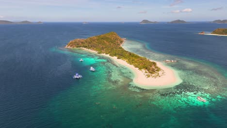 aerial viewpoint at manlihan island, a backdrop of splendor and beauty in linapacan, philippines
