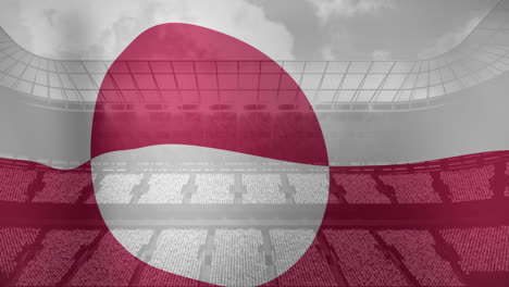 animation of waving flag of greenland over sport stadium