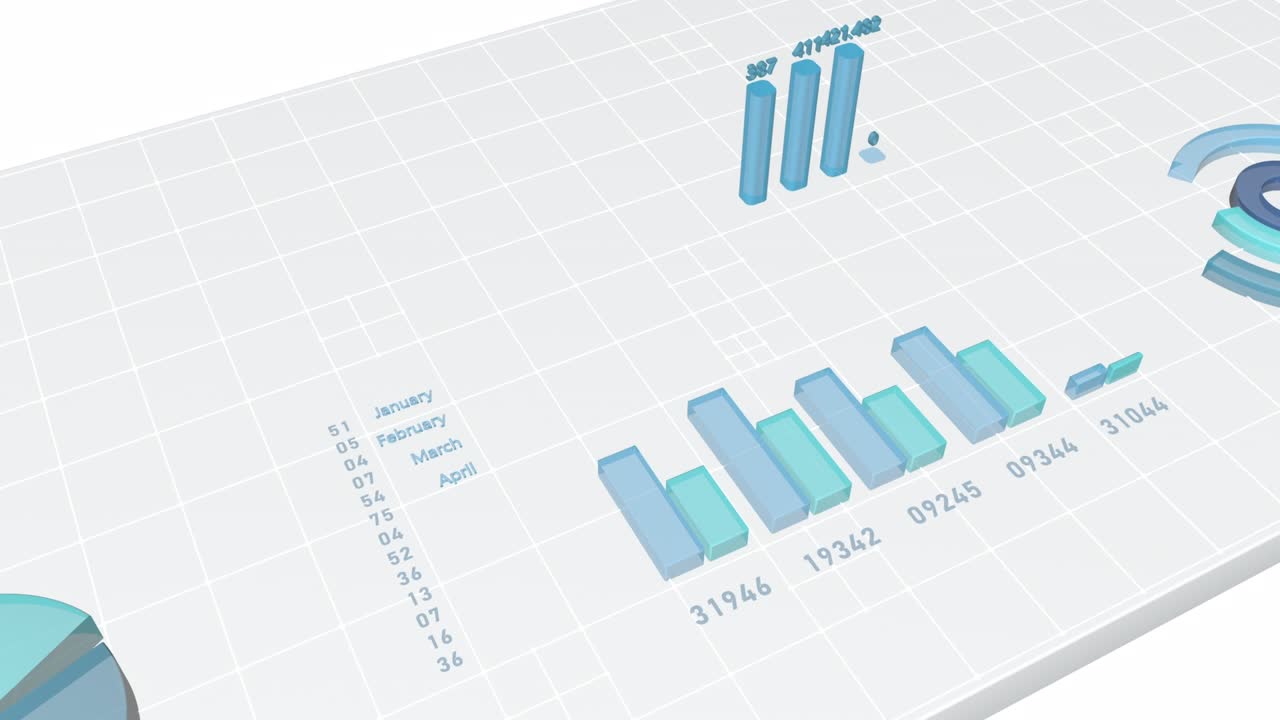 Graph analysis and data statistics. Workspace of the future in the office on the table.