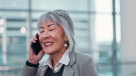 Unternehmen,-Telefonanruf-Und-Asiatische-Frau