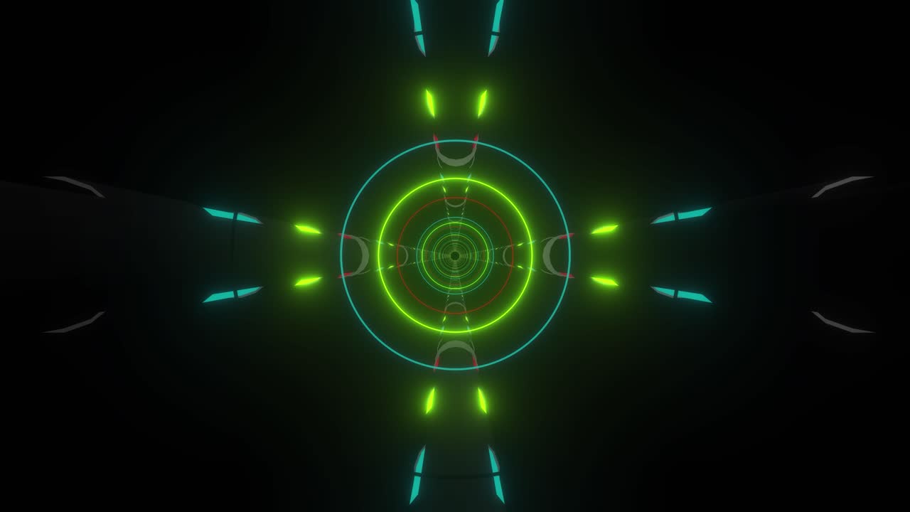 Abstract Glowing Tunnel with Neon Colors