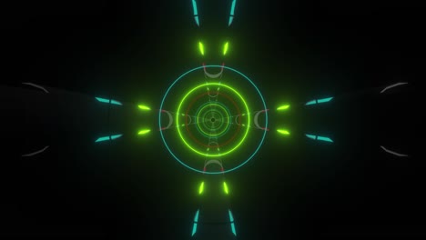 abstract glowing tunnel with neon colors