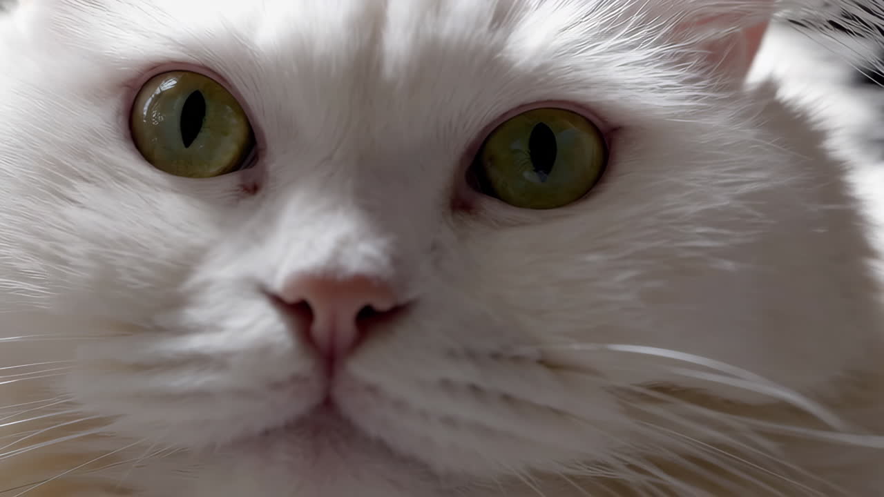 Closeup of a White Cat