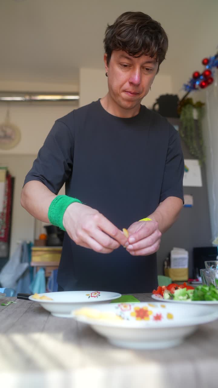 Person preparing a healthy meal